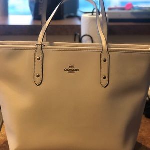 Large White Coach Purse